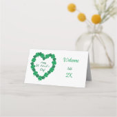 Happy St Patrick's Day Shamrock Heart Place Card Plaatskaartje (Achterkant)