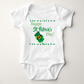 Happy St Patricks Day Shamrock Holiday Romper (Voorkant)