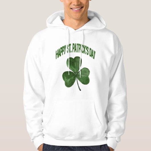 Happy St. Patrick's Day Shamrock Hoodie (Voorkant)