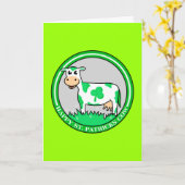 Happy St. Patrick's Day Shamrock Koe Kaart (Gele Bloem)
