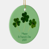 Happy St Patrick's Day Shamrock Leaf Green 2020 Keramisch Ornament (Rechts)