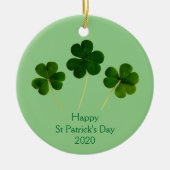 Happy St Patrick's Day Shamrock Leaf Green 2020 Keramisch Ornament (Voorkant)