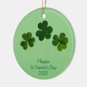 Happy St Patrick's Day Shamrock Leaf Green 2020 Keramisch Ornament (Links)