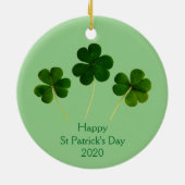 Happy St Patrick's Day Shamrock Leaf Green 2020 Keramisch Ornament (Achterkant)