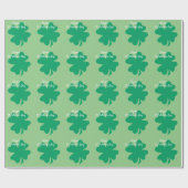 Happy St Patrick's Day Shamrock Leaf Irish Custom Cadeaupapier (Vlak)