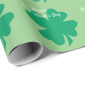 Happy St Patrick's Day Shamrock Leaf Irish Custom Cadeaupapier (Rol Hoek)