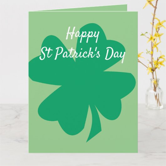Happy St Patrick's Day Shamrock Leaf Irish Custom Kaart (Gele Bloem)