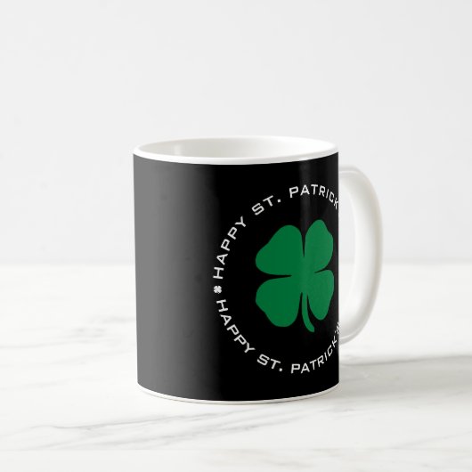 Happy St. Patrick's Day Shamrock Lucky Charm Koffiemok (Voorkant rechts)