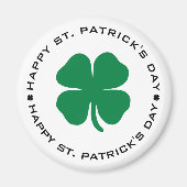 Happy St. Patrick's Day Shamrock Lucky Charm Magneet (Voorkant)