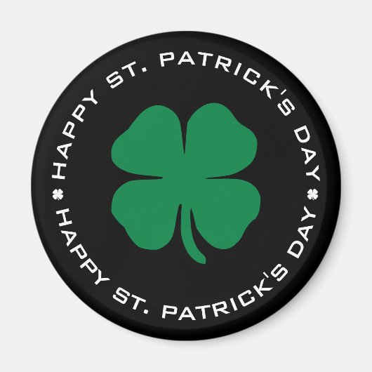 Happy St. Patrick's Day Shamrock Lucky Charm Magneet (Voorkant)