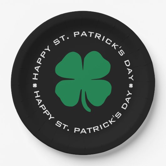 Happy St. Patrick's Day Shamrock Lucky Charm Papieren Bordje (Voorkant)