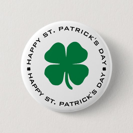 Happy St. Patrick's Day Shamrock Lucky Charm Ronde Button 5,7 Cm (Voorkant)