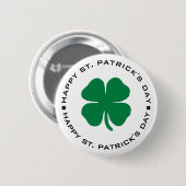 Happy St. Patrick's Day Shamrock Lucky Charm Ronde Button 5,7 Cm (Voorkant /achterkant)