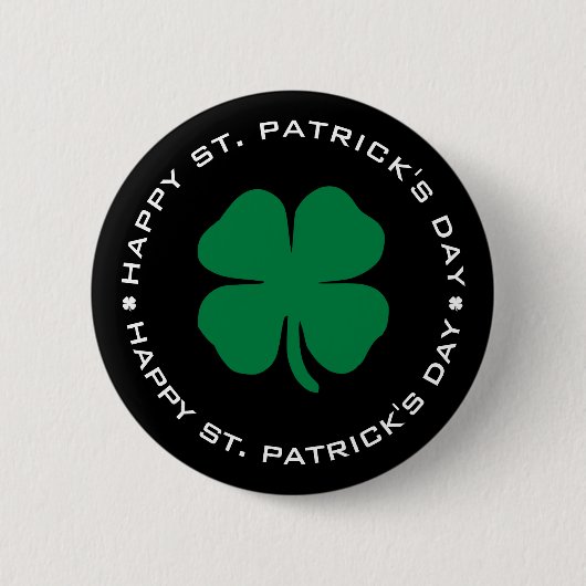 Happy St. Patrick's Day Shamrock Lucky Charm Ronde Button 5,7 Cm (Voorkant)