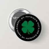 Happy St. Patrick's Day Shamrock Lucky Charm Ronde Button 5,7 Cm (Voorkant /achterkant)