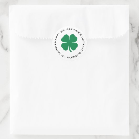 Happy St. Patrick's Day Shamrock Lucky Charm Ronde Sticker (Tas)