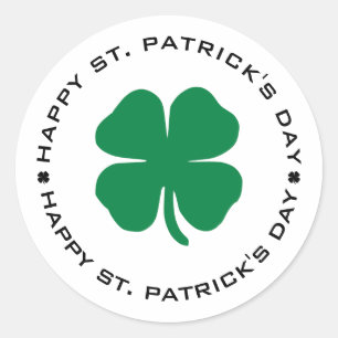 Happy St. Patrick's Day Shamrock Lucky Charm Ronde Sticker