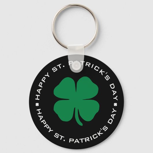 Happy St. Patrick's Day Shamrock Lucky Charm Sleutelhanger (Voorkant)