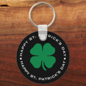 Happy St. Patrick's Day Shamrock Lucky Charm Sleutelhanger (Voorkant)
