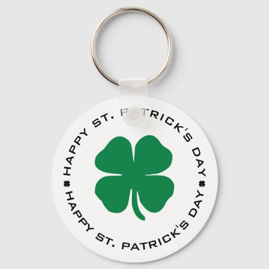 Happy St. Patrick's Day Shamrock Lucky Charm Sleutelhanger (Voorkant)
