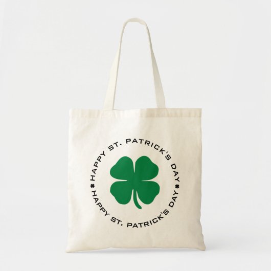 Happy St. Patrick's Day Shamrock Lucky Charm Tote Bag (Voorkant)