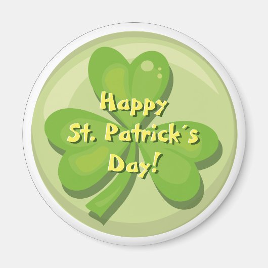 Happy St. Patrick's Day Shamrock Magneet (Voorkant)