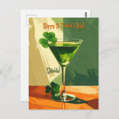 Happy St. Patrick's Day Shamrock Martini  Briefkaart (Voorkant / Achterkant)