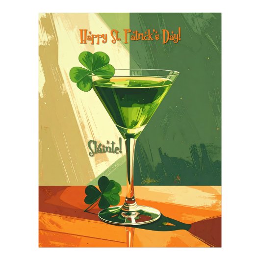 Happy St. Patrick's Day Shamrock Martini Foto Afdruk (Voorkant)