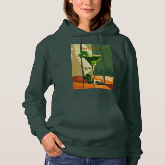 Happy St. Patrick's Day Shamrock Martini  Hoodie (Voorkant)
