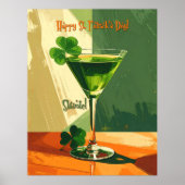 Happy St. Patrick's Day Shamrock Martini Poster (Voorkant)