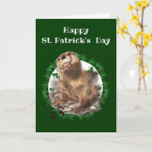 Happy St. Patrick's Day Shamrock Otter Animal lol Kaart (Gele Bloem)