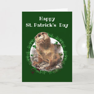 Happy St. Patrick's Day Shamrock Otter Animal lol Kaart