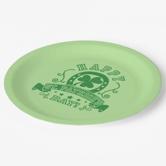 Happy St Patrick's Day Shamrock Papieren Bordje (Gekanteld)