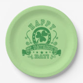 Happy St Patrick's Day Shamrock Papieren Bordje (Voorkant)