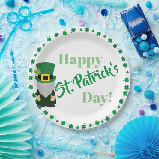 Happy St Patricks Day Shamrock Papieren Bordje (Feest)