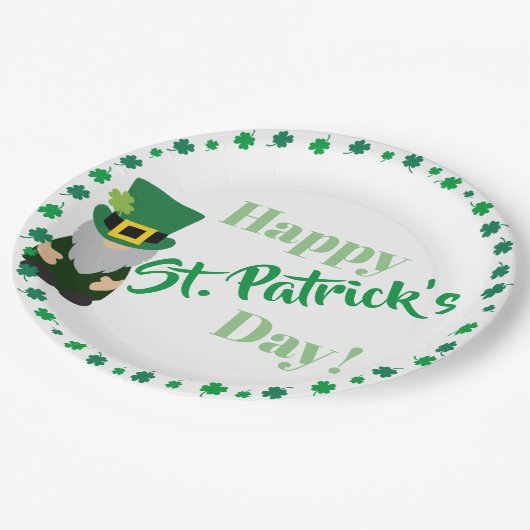 Happy St Patricks Day Shamrock Papieren Bordje (Gekanteld)