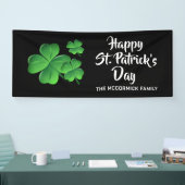 Happy St Patricks Day Shamrock Party - Gepersonali Spandoek (Beurs)