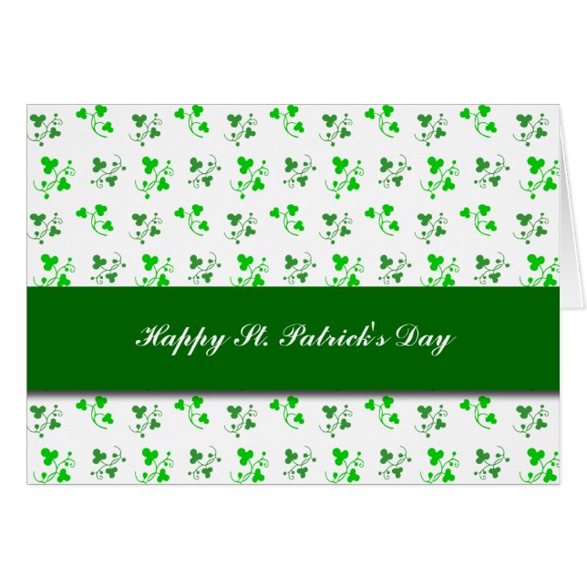 Happy St. Patrick's Day Shamrock Pattern-kaart (Voorkant Horizontaal)