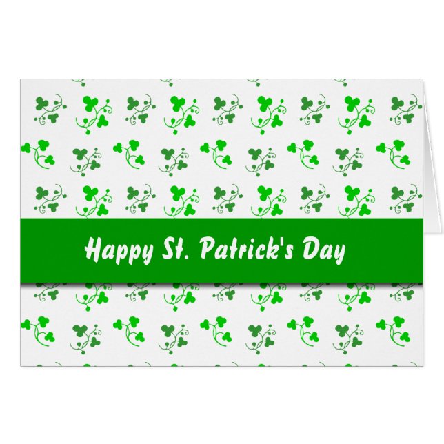 Happy St. Patrick's Day Shamrock Pattern-kaart (Voorkant Horizontaal)