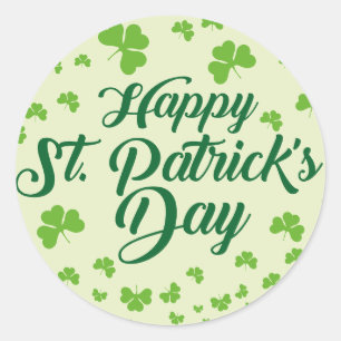 Happy St Patrick's Day Shamrock Ronde Sticker