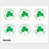 Happy St. Patrick's Day Shamrock Ronde Sticker (Vel)