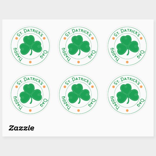 Happy St. Patrick's Day Shamrock Ronde Sticker (Vel)