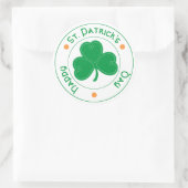 Happy St. Patrick's Day Shamrock Ronde Sticker (Tas)