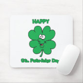Happy St Patricks Day Shamrock Smilie Muismat (Met muis)
