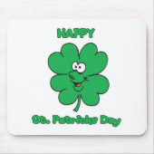 Happy St Patricks Day Shamrock Smilie Muismat (Voorkant)