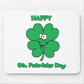 Happy St Patricks Day Shamrock Smilie Muismat