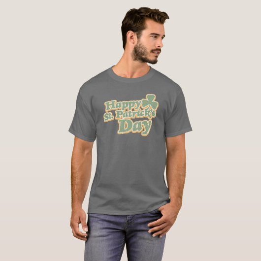 Happy St. Patrick's Day Shamrock T-Shirt (Voorkant volledig)