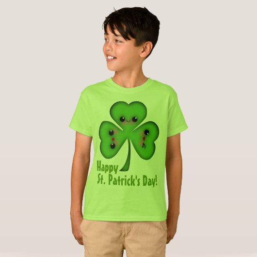 Happy St. Patrick's Day Shamrock T-shirt (Voorkant volledig)