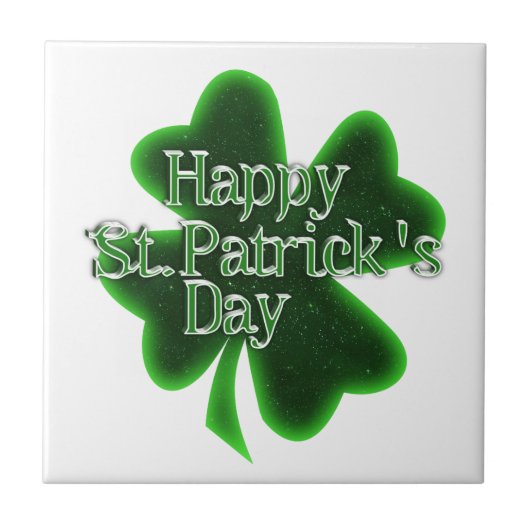 Happy St. Patricks Day Shamrock Tegeltje (Voorkant)