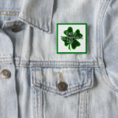 Happy St. Patricks Day Shamrock Vierkante Button 5,1 Cm (In situ)
